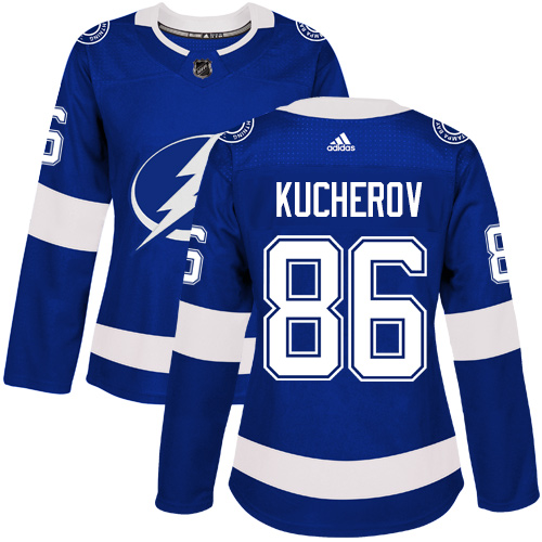 Adidas Tampa Bay Lightning 86 Nikita Kucherov Blue Home Authentic Women Stitched NHL Jersey